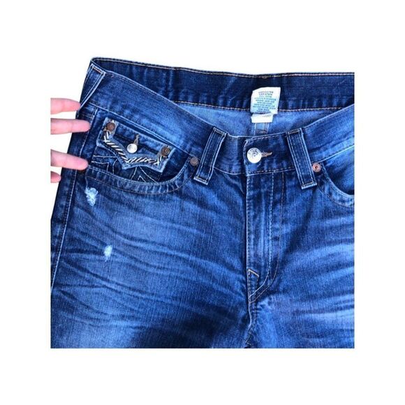 TRUE Religion Jeans Size 36 STRAIGHT Blue - Picture 9 of 10